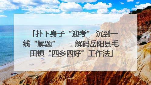 扑下身子“迎考” 沉到一线“解题”——解码岳阳县毛田镇“四多四好”工作法