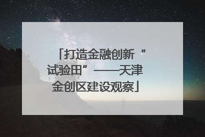 打造金融创新“试验田”——天津金创区建设观察