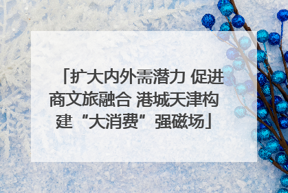 扩大内外需潜力 促进商文旅融合 港城天津构建“大消费”强磁场
