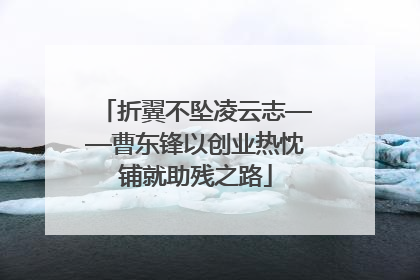 折翼不坠凌云志——曹东锋以创业热忱铺就助残之路
