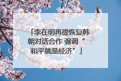 李在明再提恢复韩朝对话合作 强调“和平就是经济”