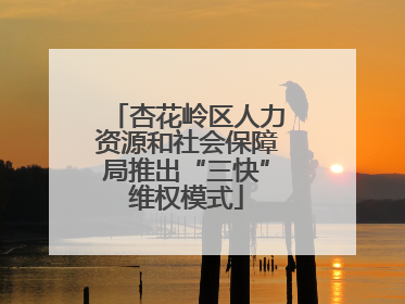 杏花岭区人力资源和社会保障局推出“三快”维权模式