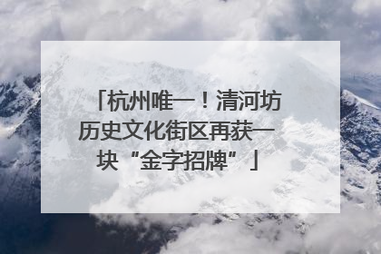 杭州唯一！清河坊历史文化街区再获一块“金字招牌”