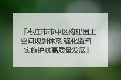 枣庄市市中区构建国土空间规划体系 强化监督实施护航高质量发展