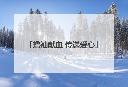 撸袖献血 传递爱心