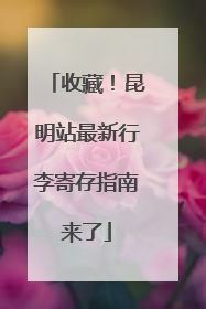 收藏！昆明站最新行李寄存指南来了