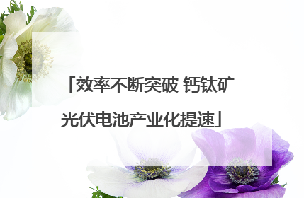 效率不断突破 钙钛矿光伏电池产业化提速