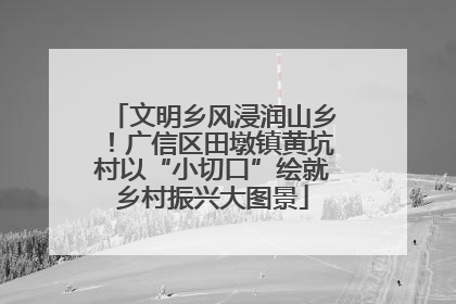 文明乡风浸润山乡！广信区田墩镇黄坑村以“小切口”绘就乡村振兴大图景