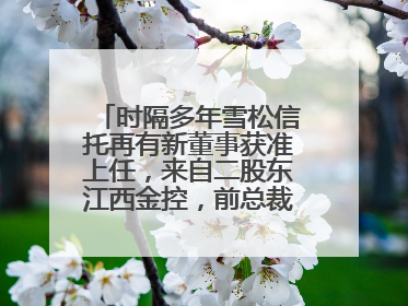 时隔多年雪松信托再有新董事获准上任，来自二股东江西金控，前总裁上月刚被罚