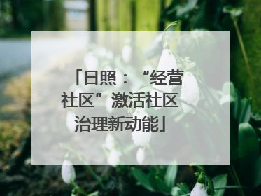 日照：“经营社区”激活社区治理新动能