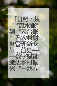 日照：从“流水账”到“云台账”看农村财务管理新变革，莒县——数字赋能激活乡村振兴“一池春水”