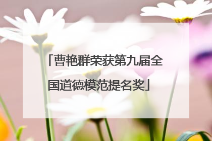 曹艳群荣获第九届全国道德模范提名奖