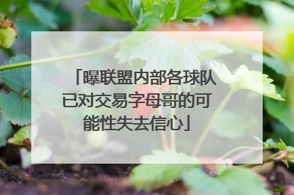曝联盟内部各球队已对交易字母哥的可能性失去信心