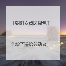 朝阳安贞居民包千个粽子送给劳动者