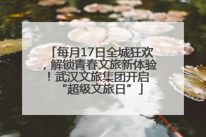 每月17日全城狂欢，解锁青春文旅新体验！武汉文旅集团开启 “超级文旅日”