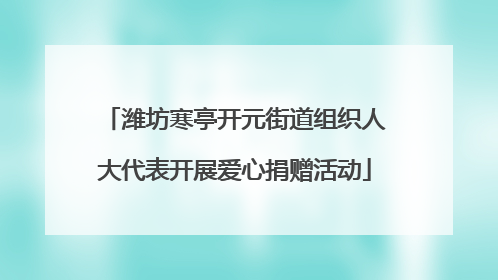 潍坊寒亭开元街道组织人大代表开展爱心捐赠活动