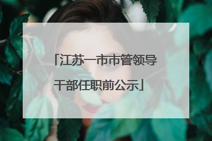 江苏一市市管领导干部任职前公示