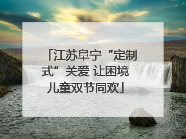 江苏阜宁“定制式”关爱 让困境儿童双节同欢