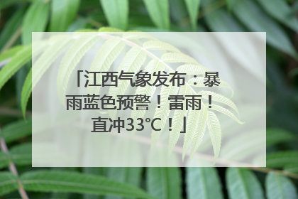 江西气象发布：暴雨蓝色预警！雷雨！直冲33℃！