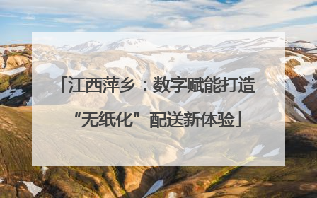 江西萍乡：数字赋能打造“无纸化”配送新体验