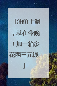 油价上调，就在今晚！加一箱多花两三元钱