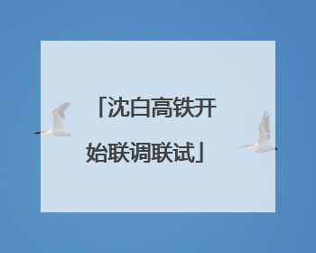 沈白高铁开始联调联试