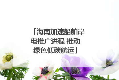 海南加速船舶岸电推广进程 推动绿色低碳航运