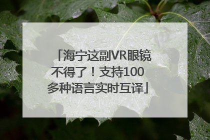 海宁这副VR眼镜不得了！支持100多种语言实时互译