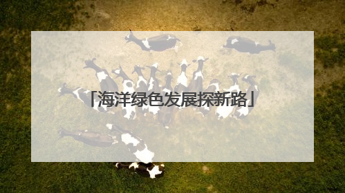 海洋绿色发展探新路