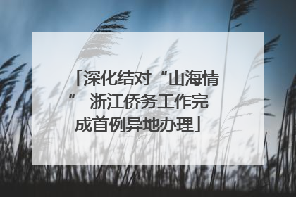 深化结对“山海情” 浙江侨务工作完成首例异地办理