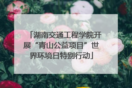 湖南交通工程学院开展“青山公益项目”世界环境日特别行动