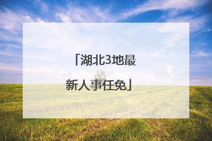 湖北3地最新人事任免