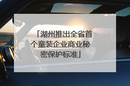 湖州推出全省首个童装企业商业秘密保护标准