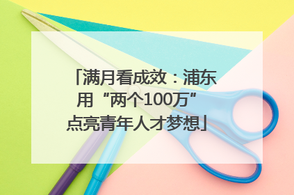 满月看成效：浦东用“两个100万”点亮青年人才梦想