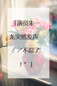 演员朱一龙突然发声：“不忍了！”