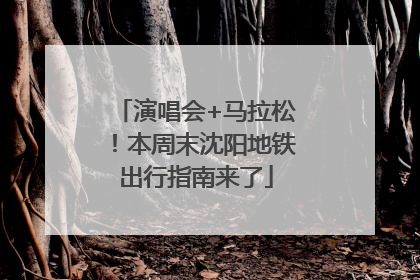 演唱会+马拉松！本周末沈阳地铁出行指南来了