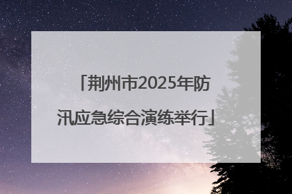 荆州市2025年防汛应急综合演练举行