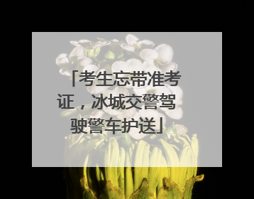 考生忘带准考证，冰城交警驾驶警车护送