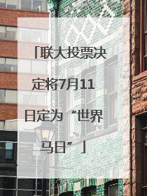 联大投票决定将7月11日定为“世界马日”