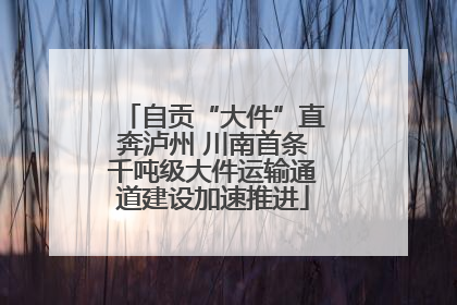 自贡“大件”直奔泸州 川南首条千吨级大件运输通道建设加速推进