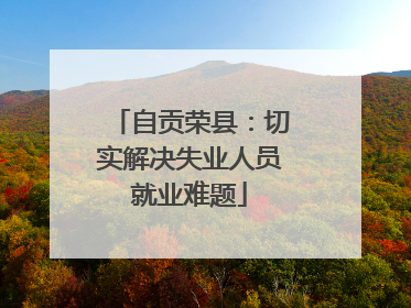 自贡荣县：切实解决失业人员就业难题