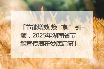 节能增效 焕“新”引领，2025年湖南省节能宣传周在娄底启幕