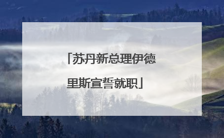 苏丹新总理伊德里斯宣誓就职