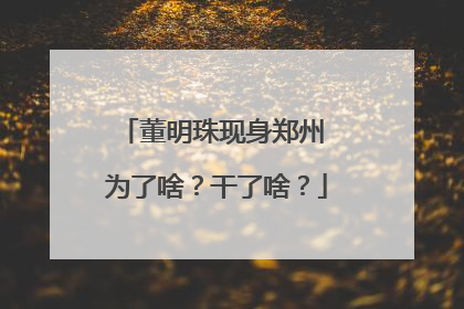 董明珠现身郑州 为了啥？干了啥？