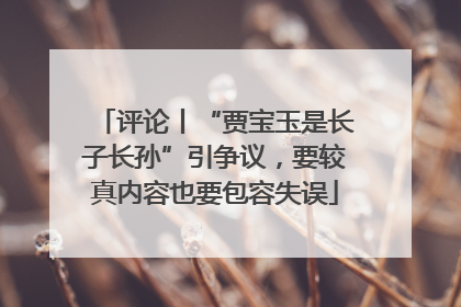 评论丨“贾宝玉是长子长孙”引争议，要较真内容也要包容失误