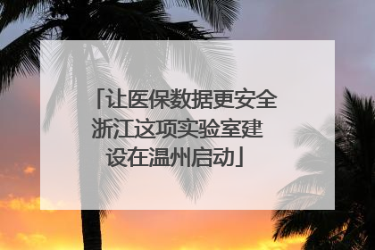 让医保数据更安全 浙江这项实验室建设在温州启动