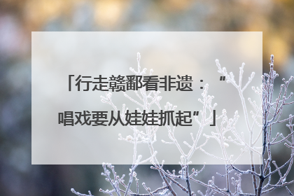 行走赣鄱看非遗：“唱戏要从娃娃抓起”