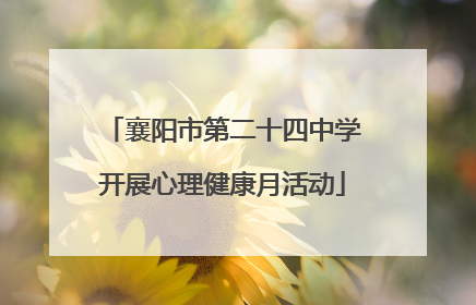 襄阳市第二十四中学开展心理健康月活动