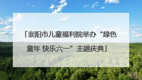 襄阳市儿童福利院举办“绿色童年 快乐六一”主题庆典