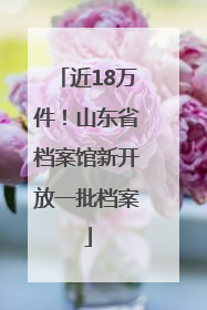 近18万件！山东省档案馆新开放一批档案